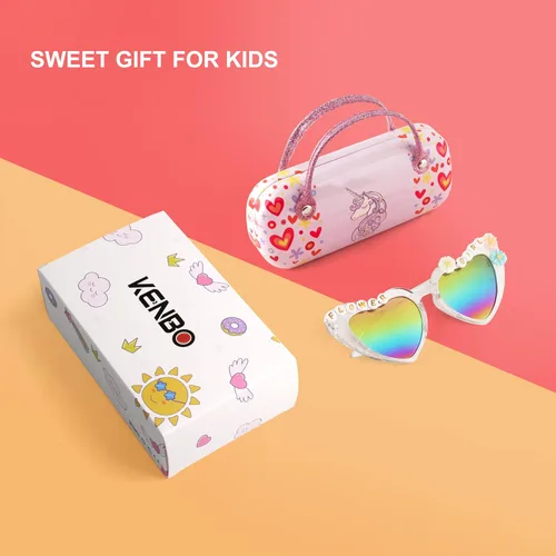 Vista 7 de KENBO Gafas de sol para niñas con protección UV para niños pequeños