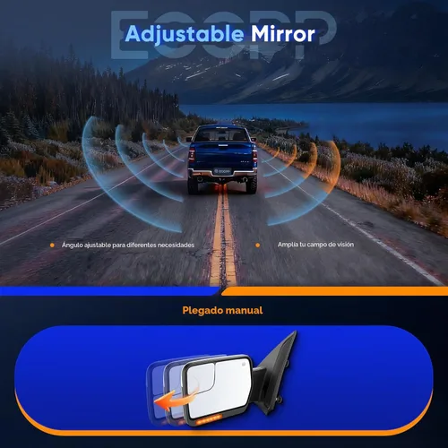 Vista 6 de ECCPP Par de espejos de remolque con Ford 2004-2014 para F150 1997-1999