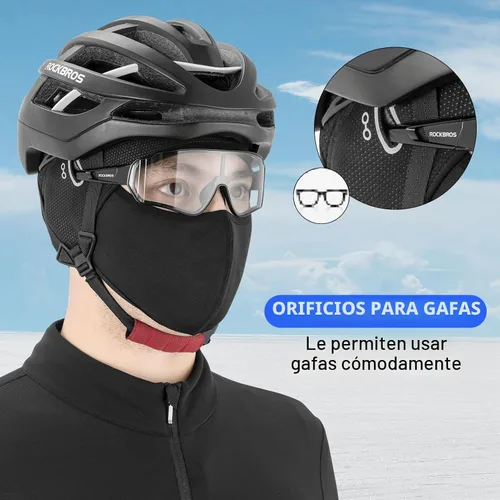 Vista 5 de ROCKBROS Helmet Liner, Thermal Fleece Skull Cap with Glasses Holes