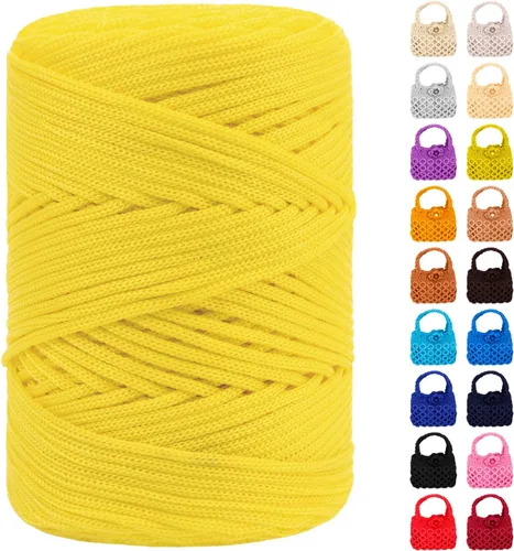 Vista 16 de Cordón de macramé de poliéster de 1/8 pulgadas x 169 metros, cordón de macramé trenzado de polipropileno, hilo de poliéster para tejer bolsos