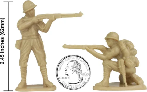 Vista 2 de BMC WW2 Japonés Ejército de Plástico Hombres - 30 Soldados Imperiales de Japón 1:32 Figuras