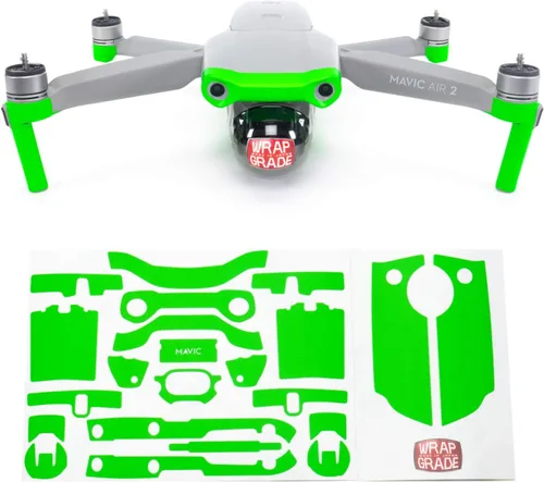 Vista 13 de Wrapgrade Funda compatible con DJI Mavic Air 2 Color de acento A (Airforce Silver)