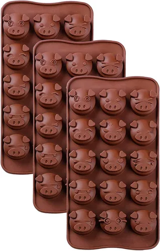 Vista 6 de Moldes de caramelo para chocolate, 3 x estilo mini rectángulo Juego de 3, forma divertida, decoración de tartas
