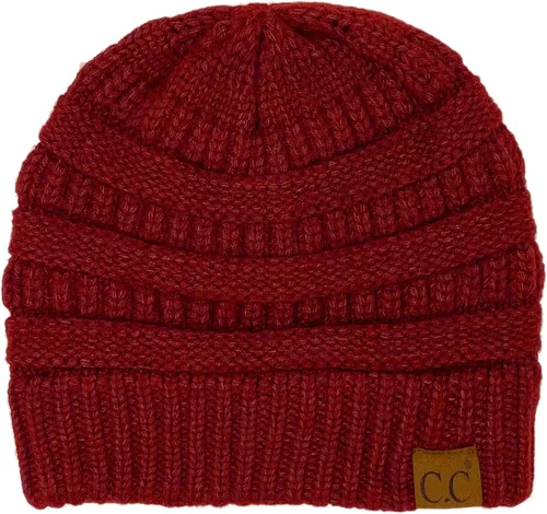 Vista 91 de CC Classic Winter Fall Trendy Chunky Stretchy Cable Knit Beanie Hat 2 tonos púrpura/azul marino