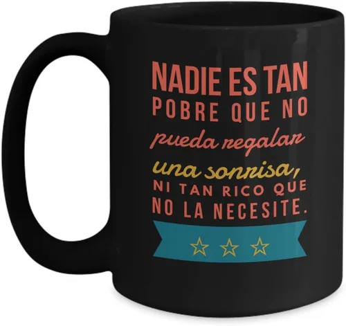 Vista 5 de Taza Cafe Sonrisa Vaso, taza de café divertidas, tazas personalizadas, taza de café inspiradoras, taza con mensajes positivos., 11onza