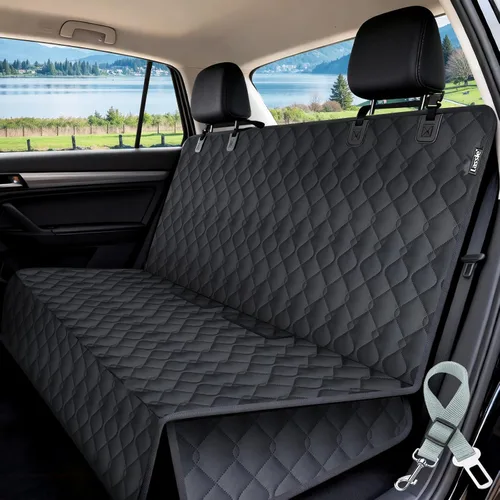 Vista 8 de Lassie - Funda de asiento trasero de automóvil para perros y niños con cinturón de seguridad, ajuste universal