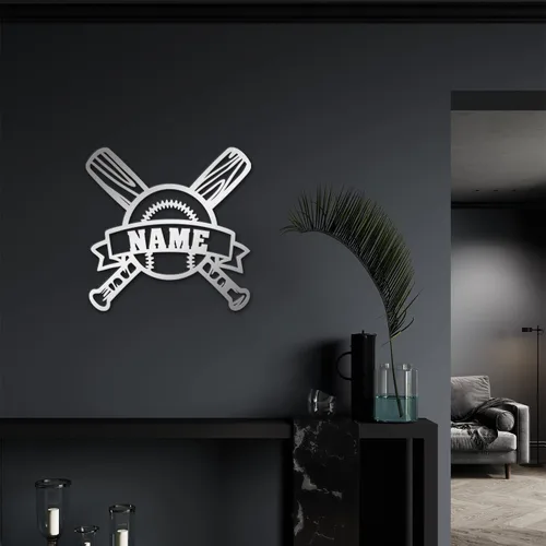 Vista 5 de Letrero de luz nocturna LED de béisbol, decoración de béisbol para fanáticos apasionados, letrero de béisbol personalizado con nombre, decoración