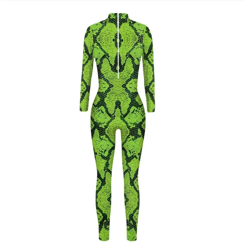 Vista 4 de JJEUWE Disfraz de Halloween para mujer, traje de cosplay 3D delgado elástico