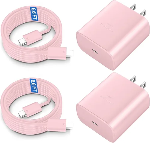 Vista 17 de Cargador rápido USB C de 45 W, cargador súper rápido de 45 vatios tipo C con cable de carga rápida Android de 6.6 pies para Samsung Galaxy S26
