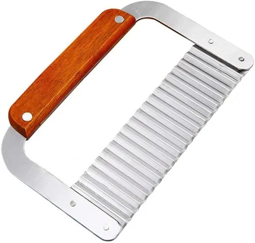 Vista 2 de Paquete de 2 herramientas onduladas de acero inoxidable para hacer jabón, mango de madera dura Pro. Suministro