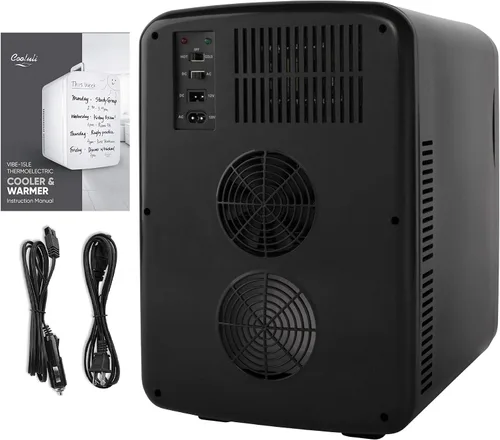 Vista 7 de Cooluli minirefrigerador de 15 L con pizarra magnética - refrigerador pequeño portátil para viajes, auto y oficina, V15LE2BK