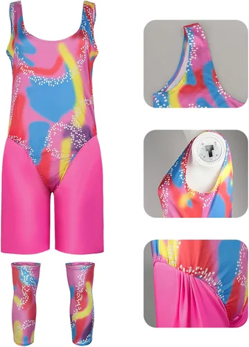 Vista 5 de Yaxoiamz Disfraz de Barbiee Ken Cosplay Bar-bie Traje Deportivo Margot Robbie Barbi Ropa Deportiva Película de Acción en Vivo para Halloween