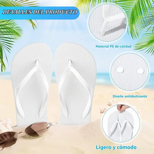 Vista 5 de Bonuci Flip Flops Bulk Wedding Hotel Spa Slippers with Size Cards Drawstring Bags Wedding Party Favors