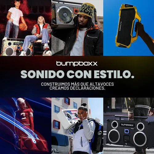 Vista 8 de Bumpboxx Flare8 Pro Boombox Bluetooth portátil, negro, 2 micrófonos