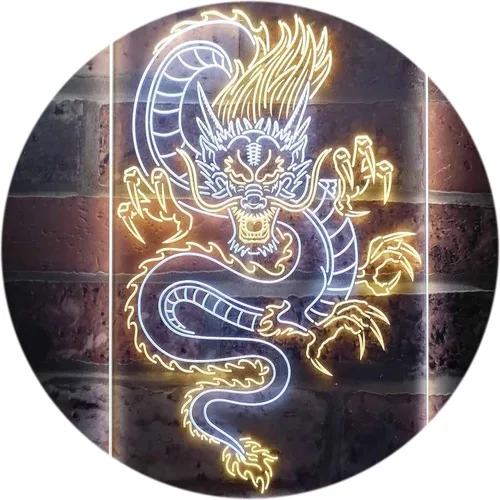 Vista 14 de Cartel de neón ADVPRO LED con dragón chino, letrero de neón LED de color dual st6-i3225