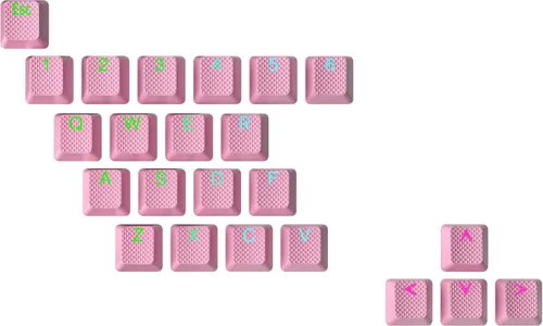 Vista 8 de Ranked Juego de teclas de goma Double Shot translúcido Perfil OEM para teclado mecánico para juegos (negro, 23 teclas)