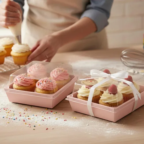 Vista 7 de 120 Cajas Pequeñas de Charcutería con Tapas Transparentes - Cajas Mini de Charcutería de Papel Desechable de 5 Pulgadas, Cajas de Postres
