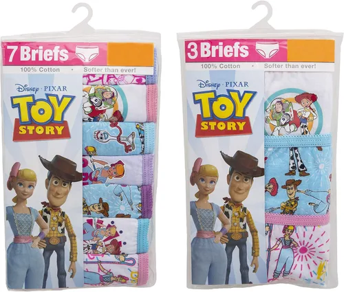 Vista 4 de Disney Girls' Pixar Toy Story 100% Cotton Panties with Bo Peep, Jessie, Woody, Forky and More in Sizes 23t, 4t, 4, 6 & 8