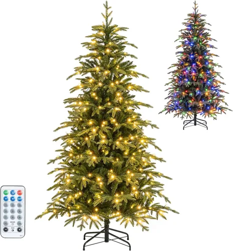 Vista 22 de GOFLAME Árbol de Navidad preiluminado de 7.5 pies con control remoto 3-Verde
