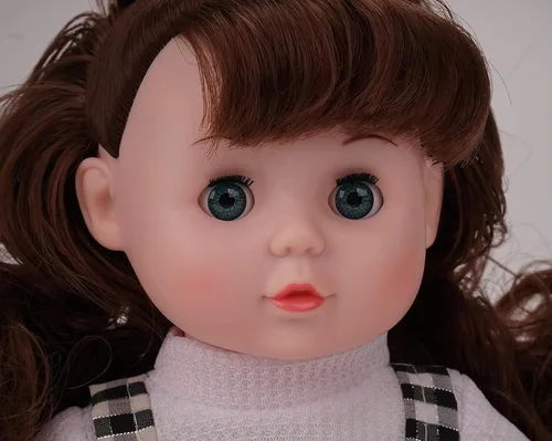 Vista 5 de Muñecas interactivas de bebé de 13 pulgadas, muñeca de bebé con cara sonriente dulce con cuerpo suave y ojos abiertos/cerrados, muñecas de bebé