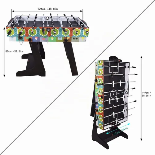 Vista 7 de DRM Mesa de juego deportiva plegable 4 en 1 de 4 pies, mesa combinada - Mesa de billar/billar, mesa de hockey de aire, mesa de tenis de mesa, mesa