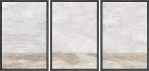 Vista 55 de SIGNWIN Lienzo enmarcado para pared, juego de arte pastel con cadena montañosa, bosque, niebla, naturaleza silvestre, ilustraciones modernas, arte