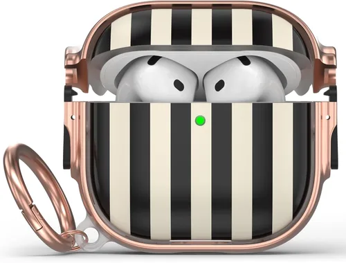 Vista 82 de Funda para AirPods Pro 2/1 con bloqueo de seguridad, compatible con Magsafe Negro + Blanco