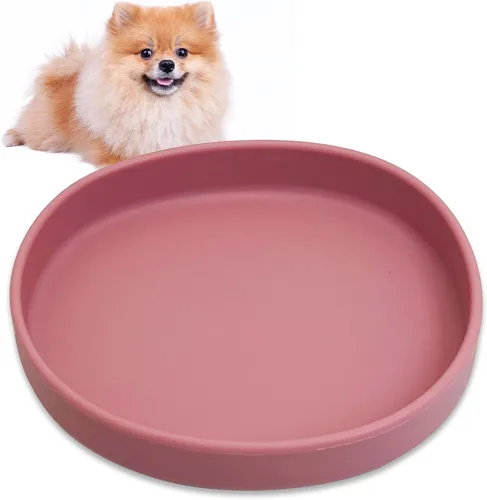 Vista 10 de BNOSDM Plato de Comida de Silicona para Perros, Cuenco Poco Profundo para Perros, Plato Plano para Gatos, 1 Paquete, Platos Pequeños para Cachorros