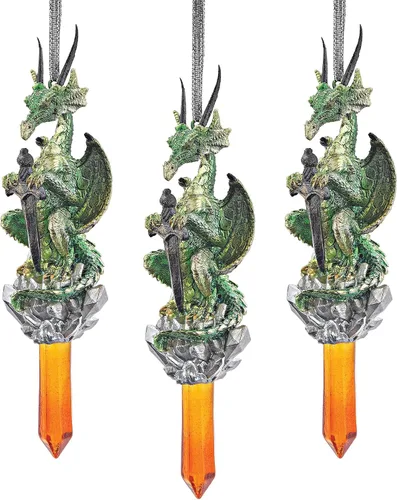 Vista 18 de Pensive Percher Dragon 2018 - Adorno de Navidad coleccionable de 3 pulgadas, a todo