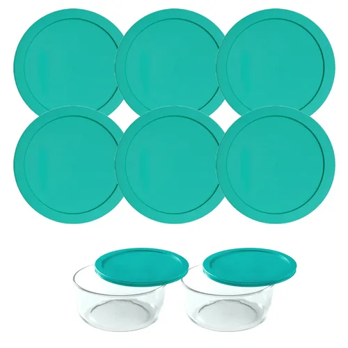 Vista 17 de Wood Grip - Tapas de repuesto compatibles con recipientes de vidrio Pyrex - Tapas duraderas a prueba de fugas - Se adapta a cuencos redondos