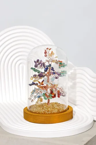 Vista 8 de Árbol de la vida de cristal curativo de 7 chakras hecho a mano para decoración del hogar y la oficina, árbol bonsái de dinero Feng Shui