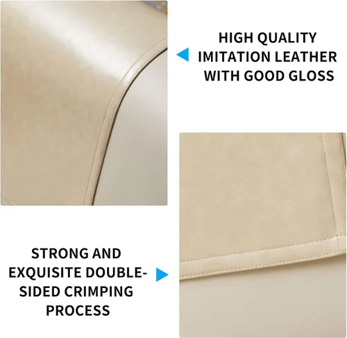 Vista 4 de 2 fundas protectoras para reposacabezas reclinable, impermeables, antideslizantes, para sillón reclinable, fundas para reposacabezas de sofá Beige
