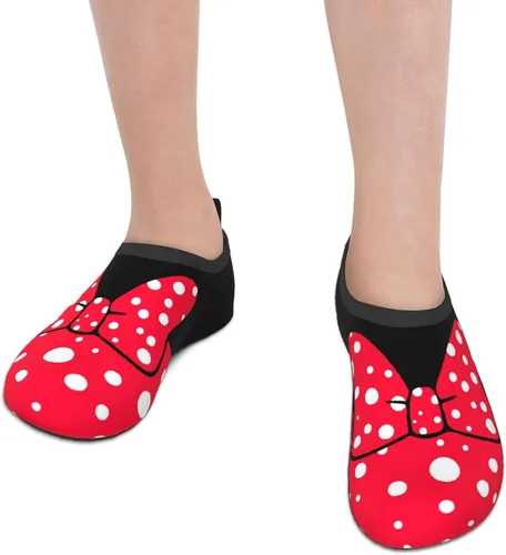 Vista 4 de Fashion Kawaii Red Bow Polka Dot Water Shoes for Boys and Girls, Kid Quick Dry Non-Slip Water Skin Barefoot Sports Shoes Aqua Socks for Beach Swim