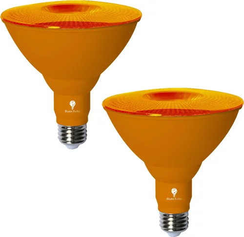 Vista 7 de Bluex Bulbs Paquete de 2 bombillas de luz LED BlueX Par38 de inundación color rojo - 18W (equivalente a 120 vatios) - Clasificación de humedad