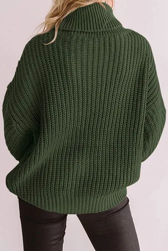Vista 3 de ZESICA Women's 2023 Fall Long Sleeve Turtleneck Chunky Knit Loose Oversized Sweater Pullover Jumper Tops