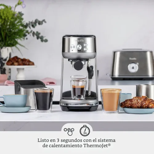 Vista 2 de Breville Bambino BES450BSS, máquina de café expreso de acero inoxidable cepillado
