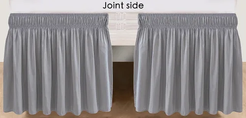 Vista 68 de Biscaynebay Faldas de cama envolventes con esquinas divididas para camas Twin/Twin XL de 15 pulgadas de caída, volantes de polvo elásticos Negro