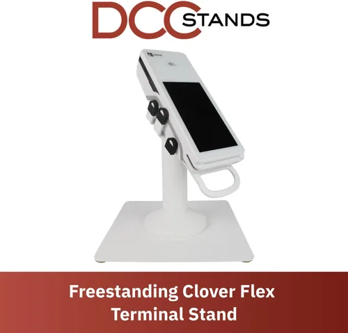 Vista 2 de DCCStands - Soporte de terminal flexible giratorio e inclinable Soporte giratorio Clover Flex con placa