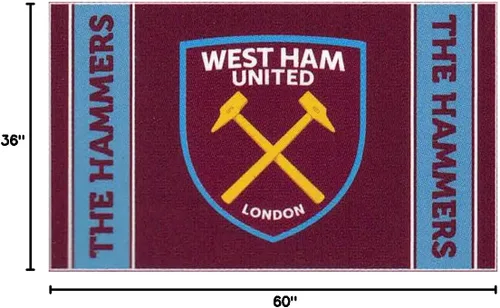 Vista 2 de West Ham United Bandera de martillos de 5 x 3 pies - Auténtico EPL