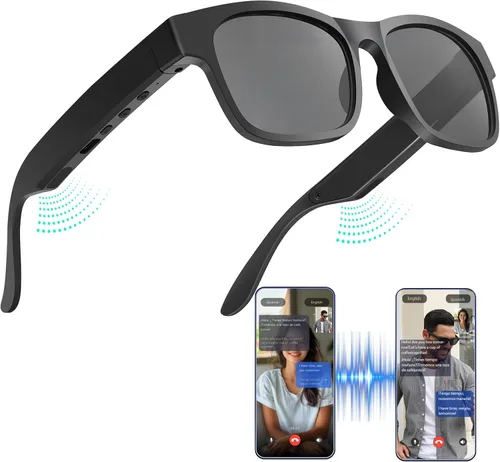 Vista 2 de Gafas inteligentes AI, despertador de voz de diálogo AI, traducción de 115 idiomas, interpretación simultánea, traducción de grabación en el sitio