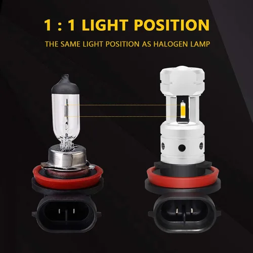 Vista 5 de PHINLION H8 H11 Bombillas LED amarillas antiniebla, 3800 lúmenes, súper brillante, H11LL H16, repuesto para automóvil, camión, DRL y luces Amarillo