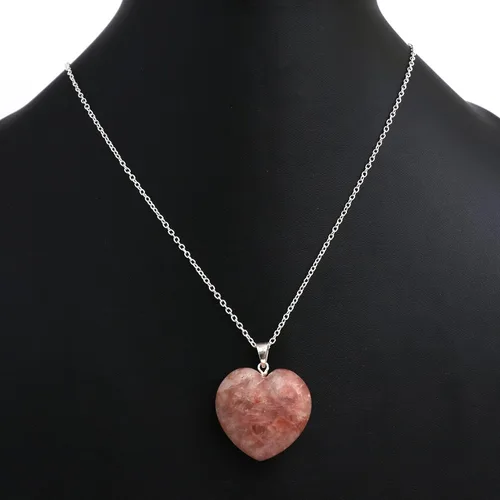 Vista 21 de Gempires Love - Collar con colgante de cristal de corazón para mujer, chapado en plata, cadena ajustable de 18 + 2 pulgadas