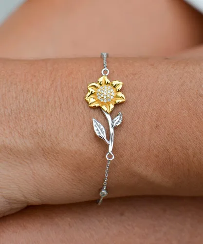 Vista 2 de Best Wife, If Dreams Really do Come True, Then I Will Have Found a Way to Love!, Inspire Holiday Sunflower Bracelet for Wife