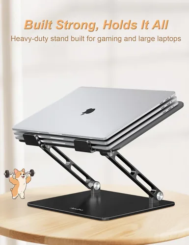 Vista 2 de Aoviho Soporte de aluminio para computadora portátil para escritorio apto Negro
