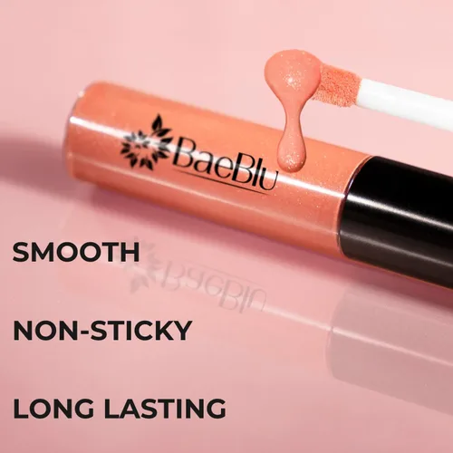 Vista 6 de BaeBlu Brillo de labios vegano orgánico, ingredientes hidratantes no tóxicos 100% naturales, ¿vino no?