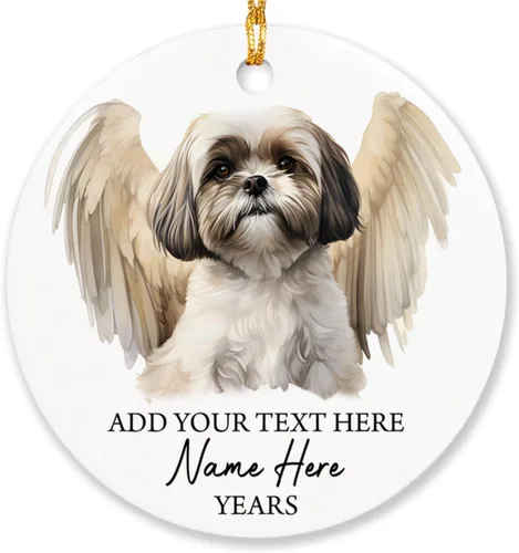 Vista 39 de Airedale Terrier - Adorno personalizado de alas de ángel para perro, regalo de pérdida de condolencias de mascotas, adorno de Navidad conmemorativo