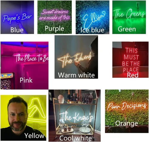 Vista 7 de Letrero de neón personalizado con nombre, con luz de neón para decoración de pared, letreros deportivos personalizables con luz LED para decoración