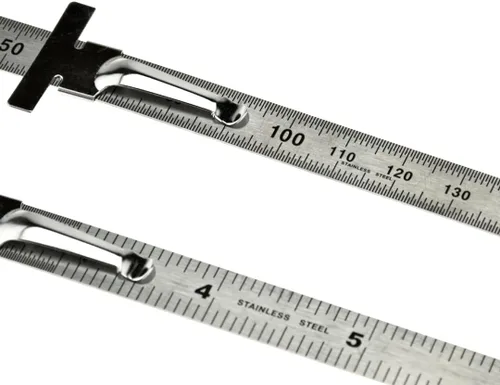 Vista 9 de SE Juego de reglas métricas SAE de acero inoxidable - Herramienta de medición de regla de precisión de acero inoxidable - Clips desmontables - Juego