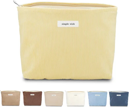 Vista 31 de Sminra Bolsa de Maquillaje Bolsa de Cosméticos Bolsa de Aseo de Lona Preppy para Mujeres Linda Bolsa con Cremallera Organizador Accesorios de Viaje