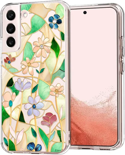 Vista 14 de Unov Funda para Galaxy S22, transparente con diseño, ajuste delgado, buen agarre, funda de teléfono en relieve, cubierta protectora a prueba de Gato